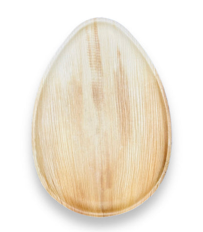 14" x 10" Easter Egg Shaped Palm Leaf Trays - Tia Leaf