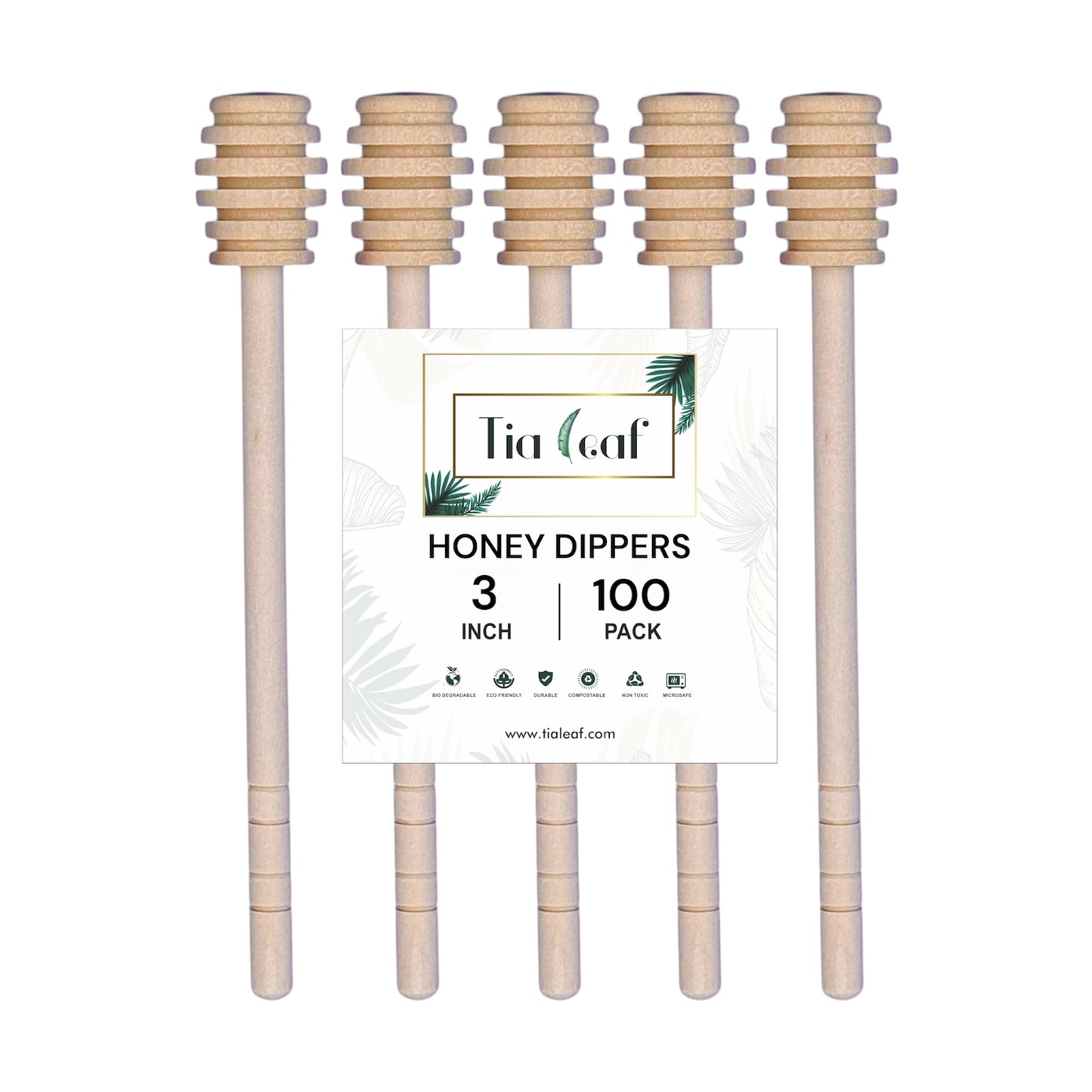 Wooden Honey Dippers - Individually Wrapped - [3", 6"]