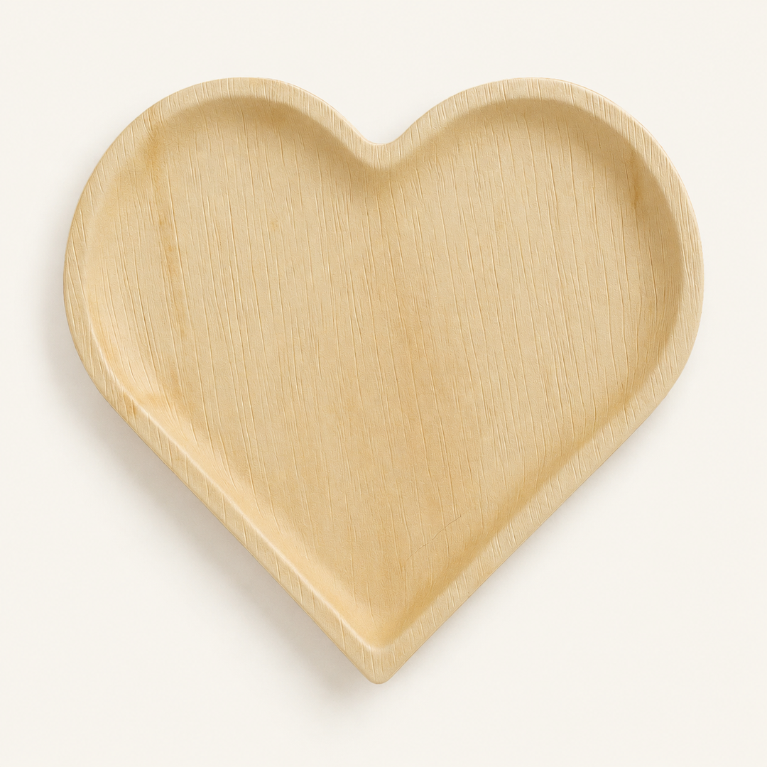 Heart Palm Leaf Trays – 13, 10, 8 Inch by Tia Leaf