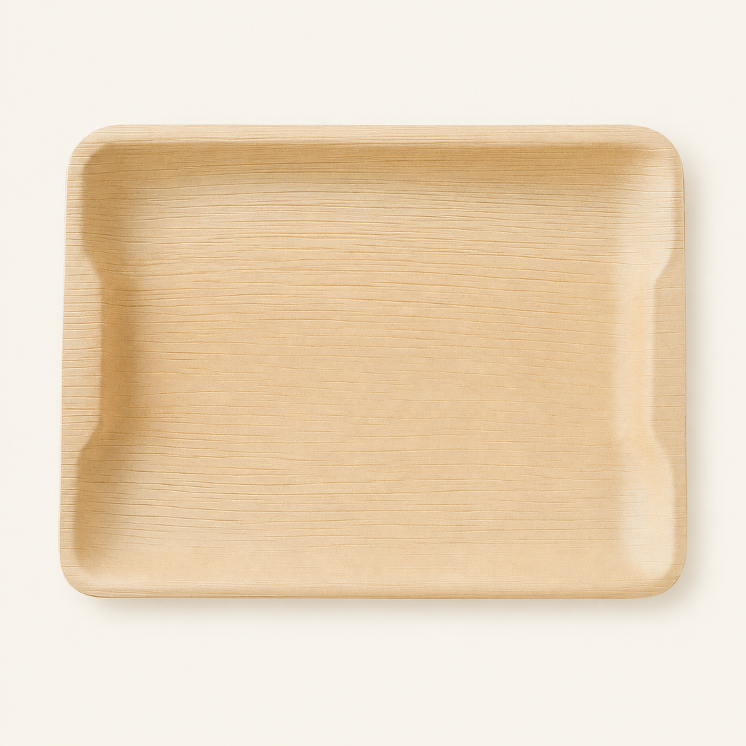 Rectangle Palm Leaf Trays – 14x10 Inch by Tia Leaf