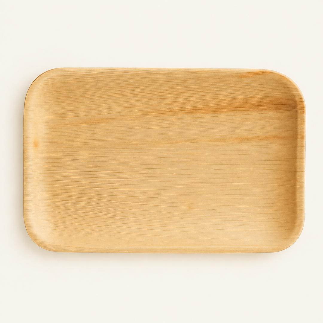 Small Rectangle Palm Leaf Trays – 9x6, 11x7 Inch by Tia Leaf