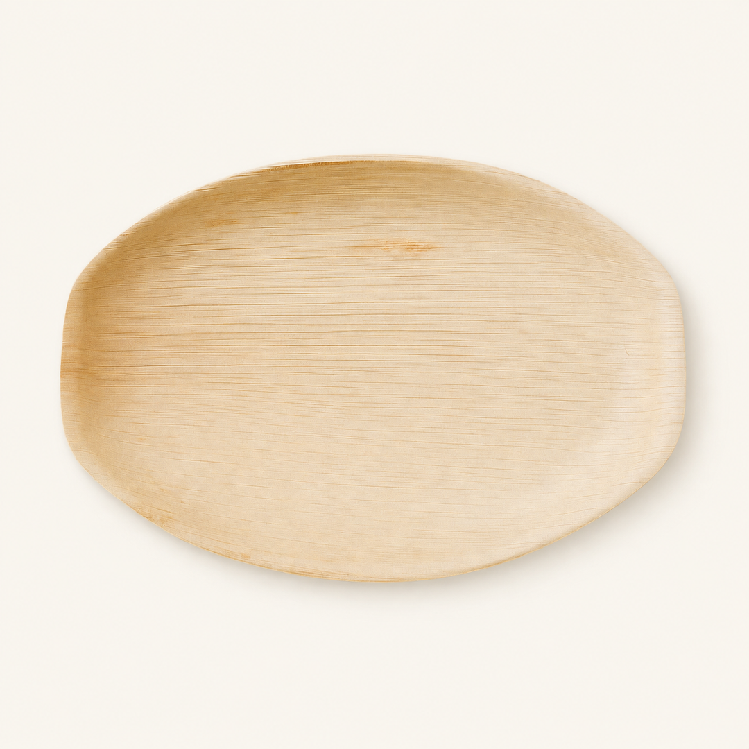 Oval Palm Leaf Trays – 15x10 Inch by Tia Leaf