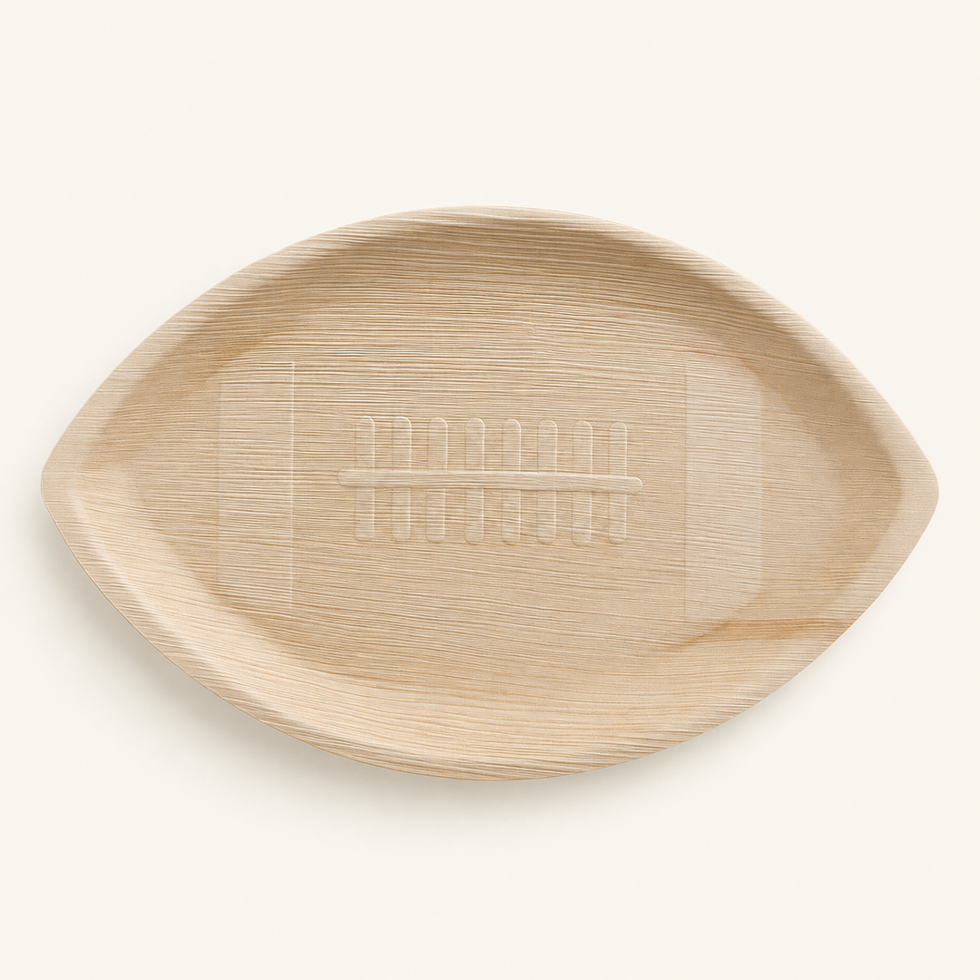 Football Palm Leaf Trays – 17x10, 14x8 Inch by Tia Leaf
