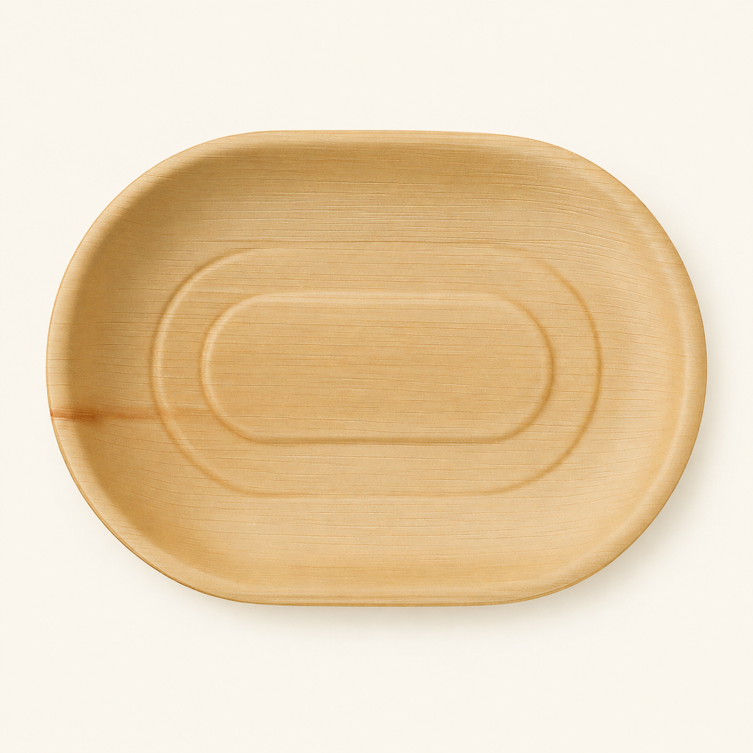 Oval Palm Leaf Trays – 17x12 Inch by Tia Leaf