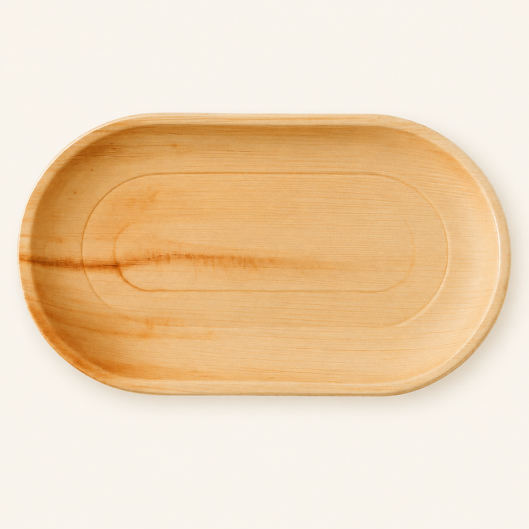 Oval Palm Leaf Trays – 22x12 Inch by Tia Leaf