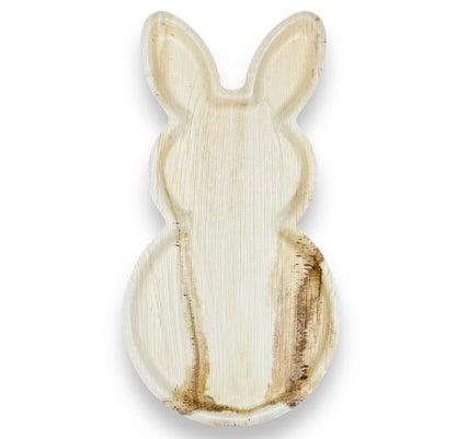 17" x 9" Bunny Shaped Palm Leaf Trays - Tia Leaf