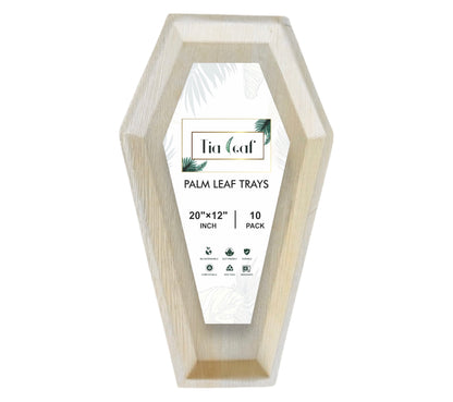 20" x 12" Coffin Palm Leaf Trays - Tia Leaf