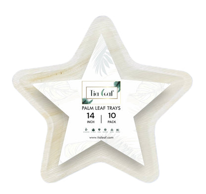 14" Star Palm Leaf Trays - Tia Leaf