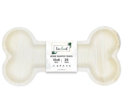 12" x 6" Bone Shaped Palm Leaf Trays - Tia Leaf