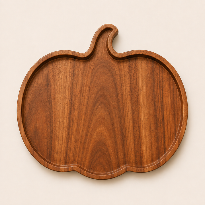 Pumpkin Shape Wooden Serving Tray & Chopping Board