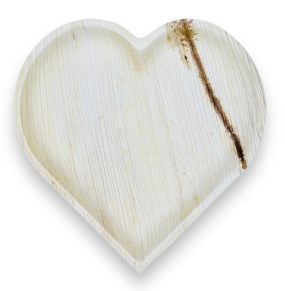 10" Heart Shaped Palm Leaf Plates - Tia Leaf