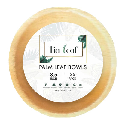 3.5" Round Palm Leaf Bowls - Tia Leaf