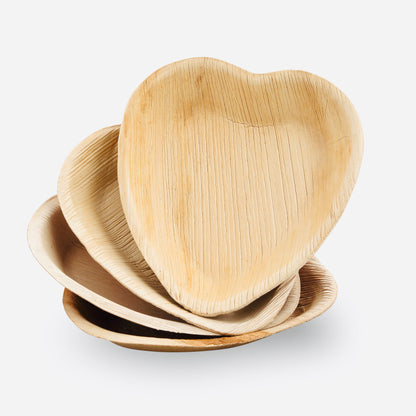 6.5" Heart Shaped Palm Leaf Bowls - Tia Leaf