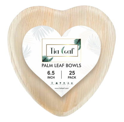 6.5" Heart Shaped Palm Leaf Bowls - Tia Leaf