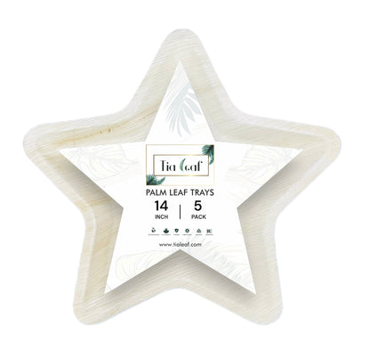 14" Star Palm Leaf Trays - Tia Leaf