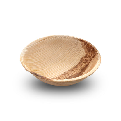 4" Round Palm Leaf Bowls - Tia Leaf