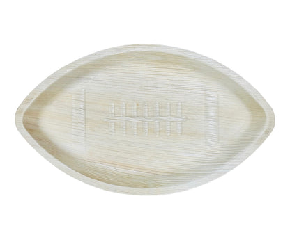 14" x 8" Football Shaped Palm Leaf Trays - Tia Leaf