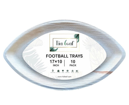 17" x 10" Football Shaped Palm Leaf Trays - Tia Leaf