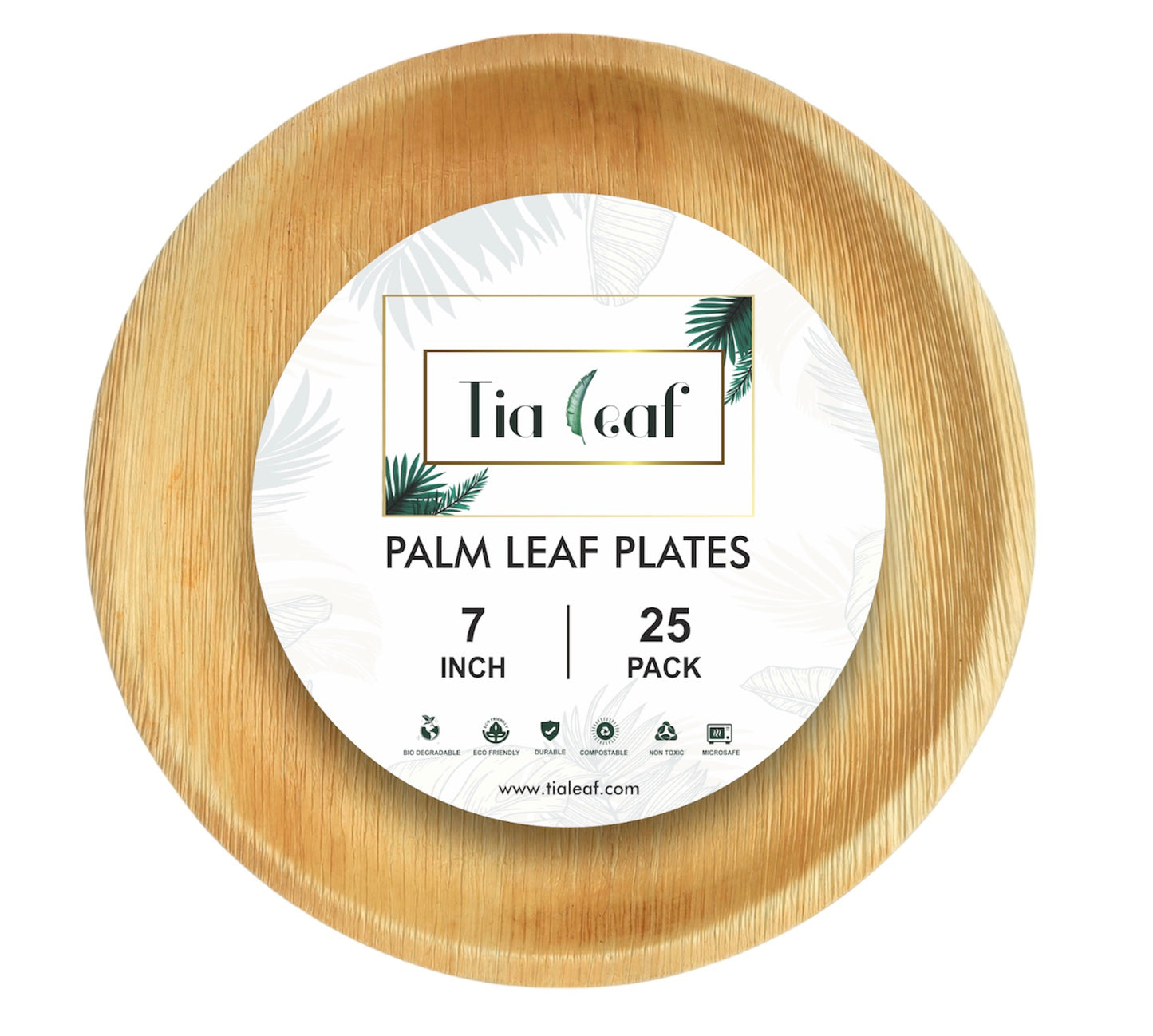 7" Round Palm Leaf Plates