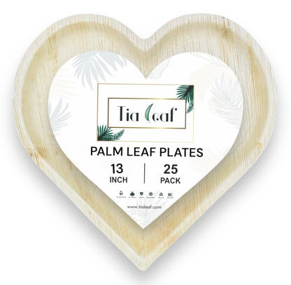 13" Heart Shaped Palm Leaf Trays - Tia Leaf