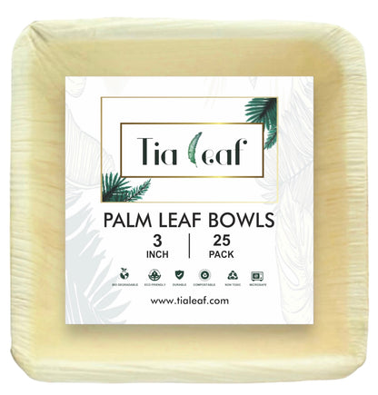 3" Square Palm Leaf Bowls - Tia Leaf