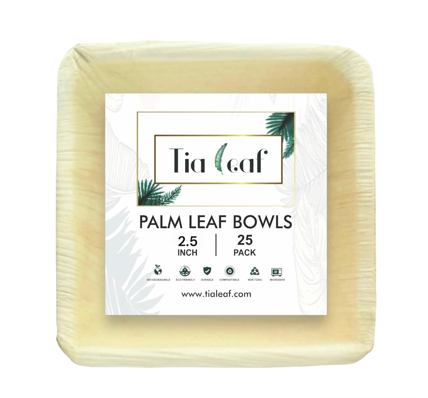 2.5" Square Palm Leaf Bowls