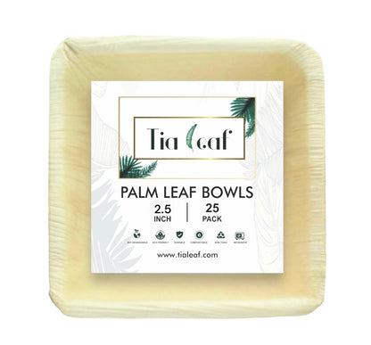 2.5" Square Palm Leaf Bowls - Tia Leaf