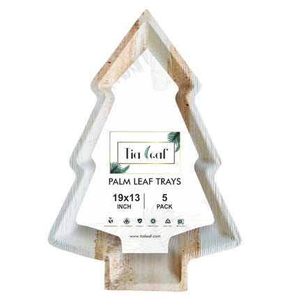 19" x 13" Tree Palm Leaf Trays - Tia Leaf