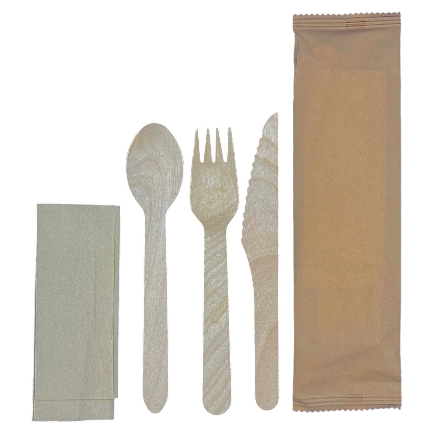 Wooden Cutlery Set with Napkin