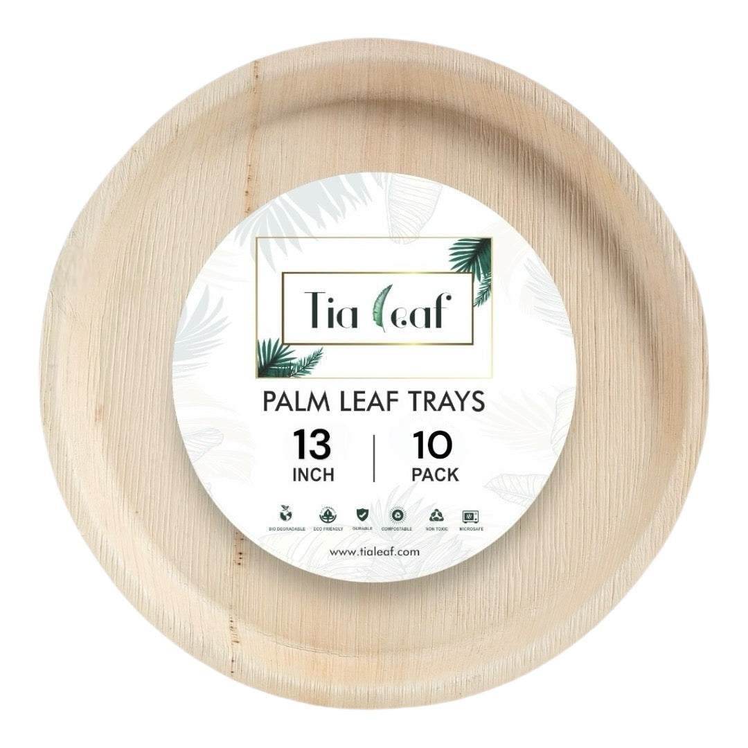 13 Inch Round Disposable Palm Leaf Trays