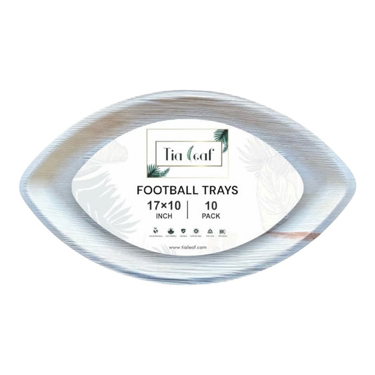 17x10 Inch Football Disposable Palm Leaf Trays