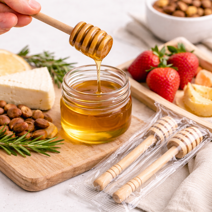 Wooden Honey Dipper - [3", 6"]