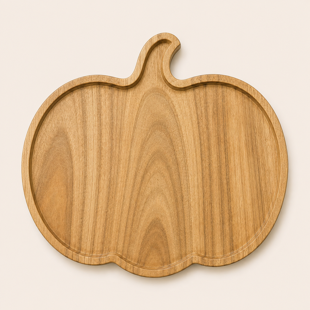 Pumpkin Shape Wooden Serving Tray & Chopping Board