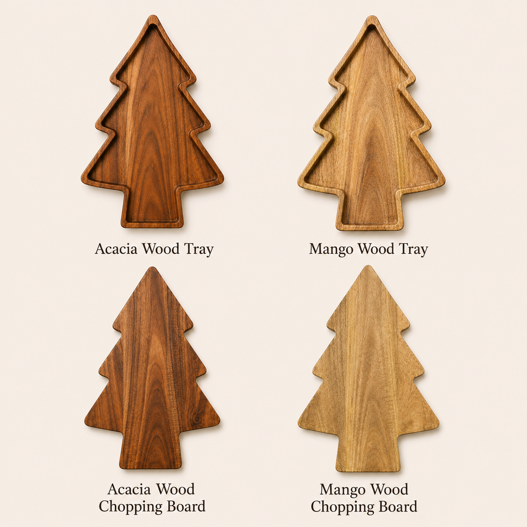 Tree Shape Wooden Serving Tray & Chopping Board
