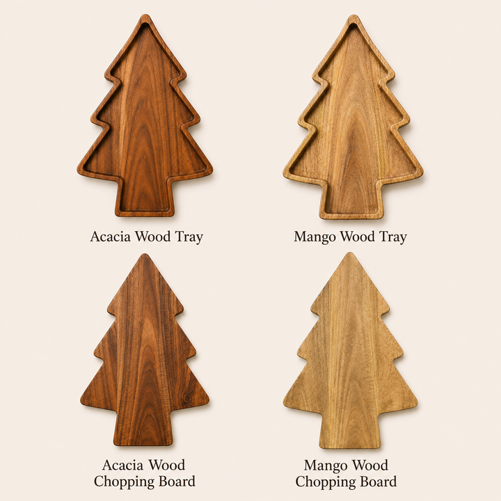 Tree Shape Wooden Serving Tray & Chopping Board