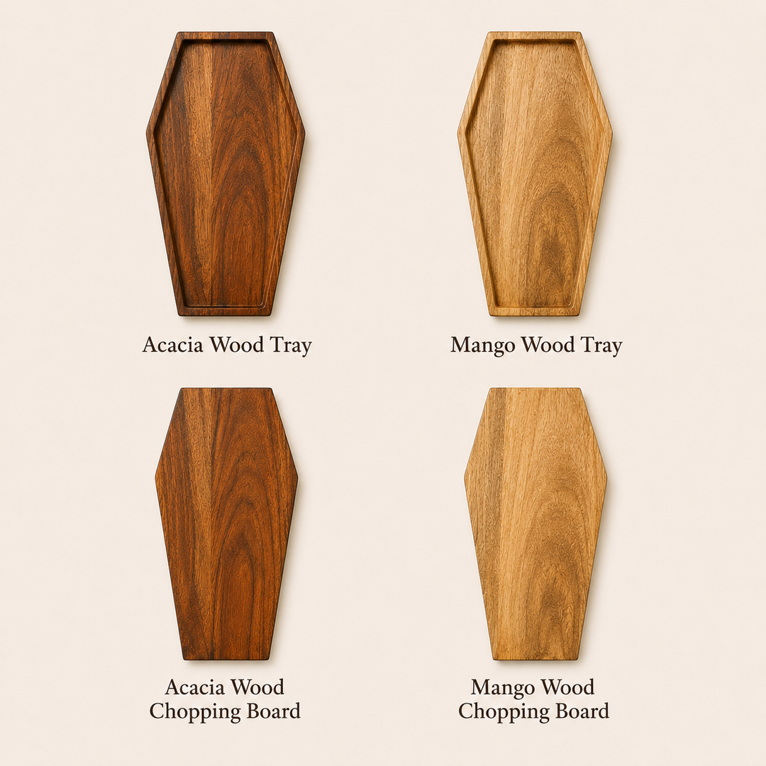 Coffin Shape Wooden Serving Tray & Chopping Board