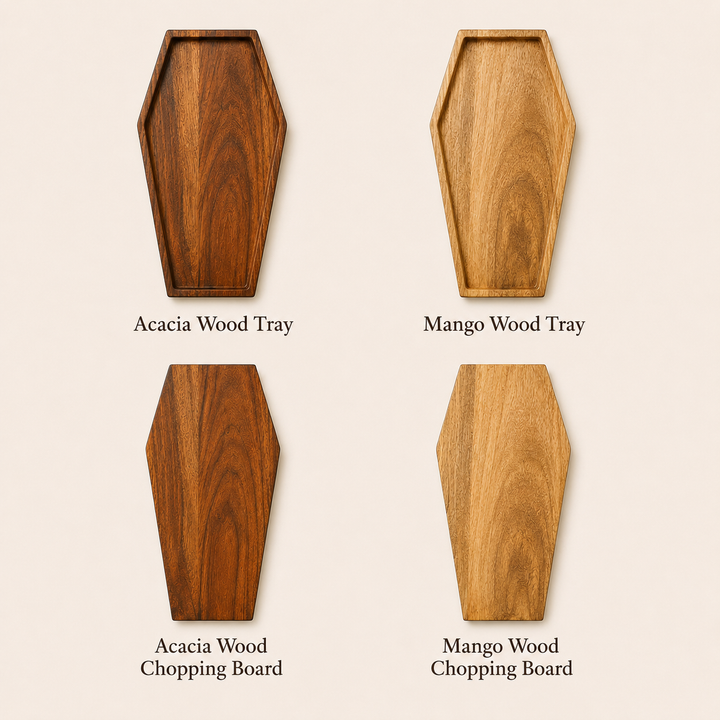 Coffin Shape Wooden Serving Tray & Chopping Board
