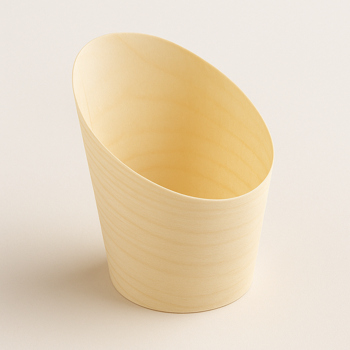 Wooden Inclined Cups – [2.5", 3", 3.5"]