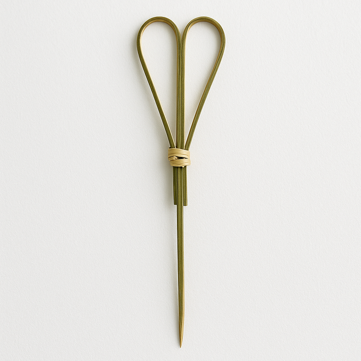 Bamboo Heart Shape Cocktail Picks - [4.7"]