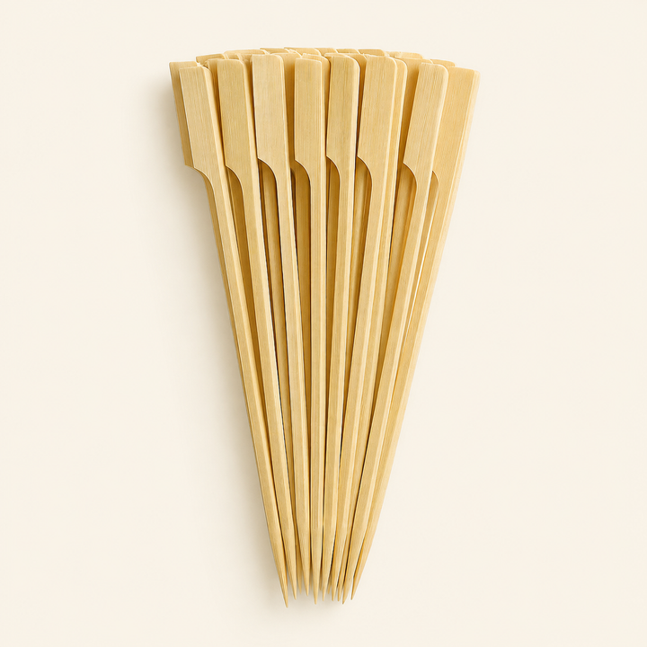 Bamboo Paddle Pick Skewers – BOGO, 4.7, 6, 7, 10 Inch by Tia Leaf