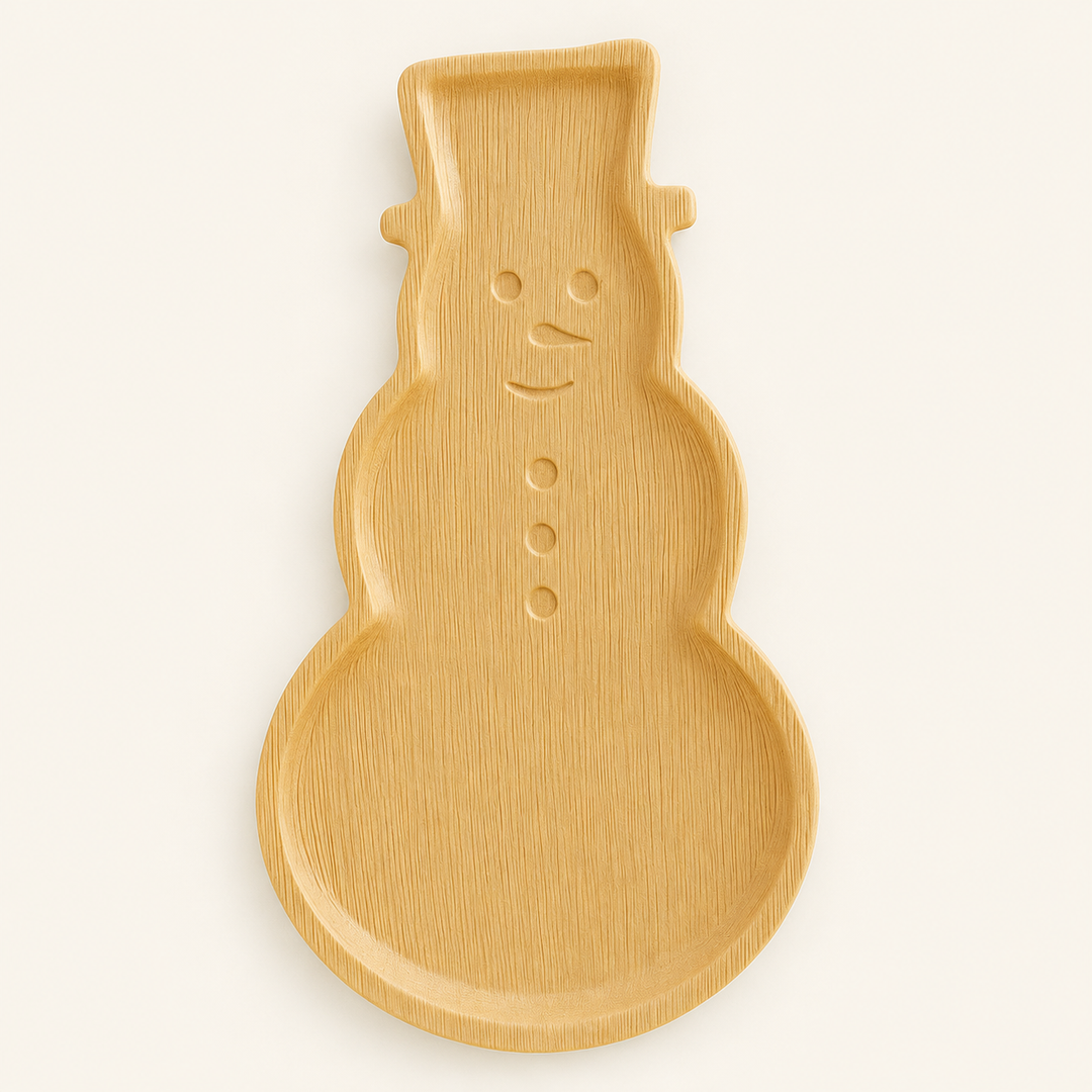 Snowman Palm Leaf Tray – 17x10 Inch by Tia Leaf
