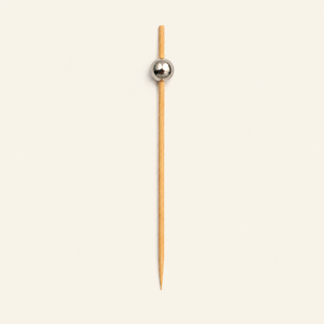 Silver Ball Bamboo Skewers – 4.75 Inch by Tia Leaf