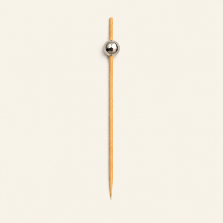 Silver Ball Bamboo Skewers – 4.75 Inch by Tia Leaf
