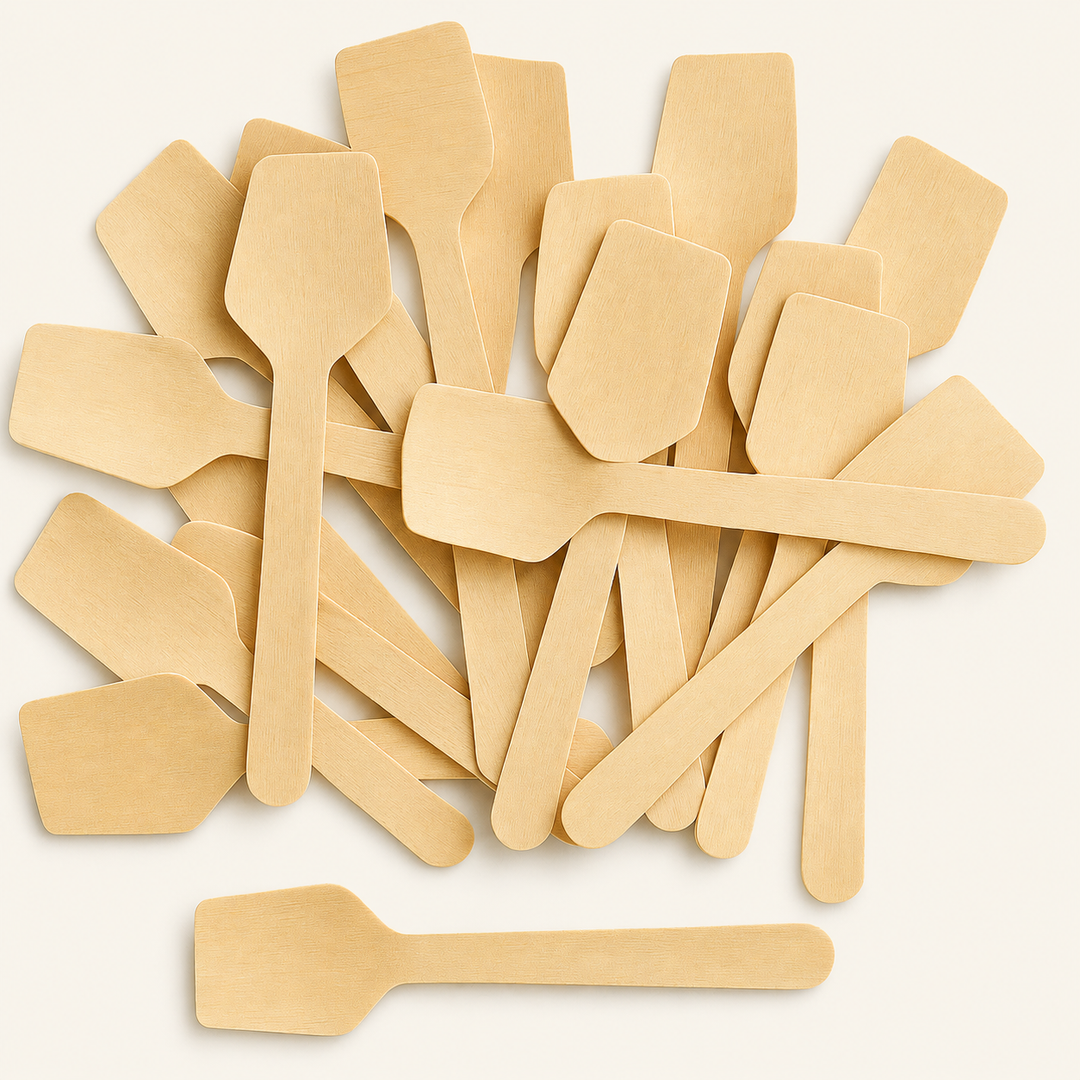 Wooden Mini Disposable Spoons – 4 Inch by Tia Leaf