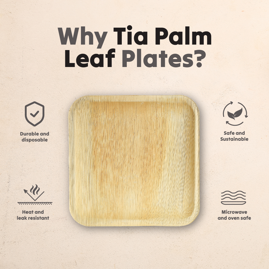 10" Square Palm Leaf Plates