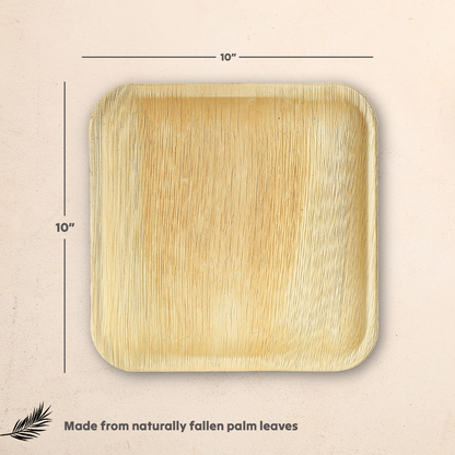 10" Square Palm Leaf Plates - Tia Leaf