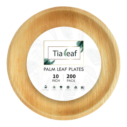 10" Round Palm Leaf Plates - Tia Leaf