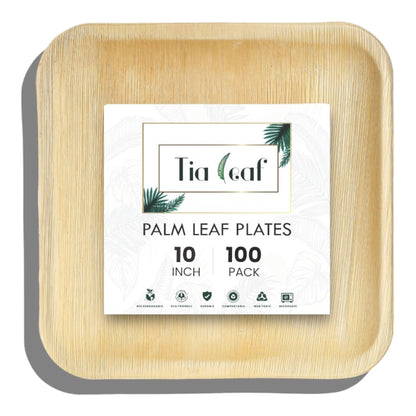 10" Square Palm Leaf Plates - Tia Leaf