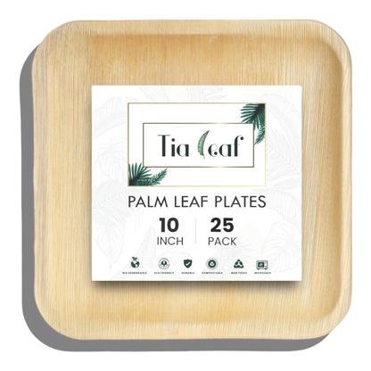 10" Square Palm Leaf Plates - Tia Leaf