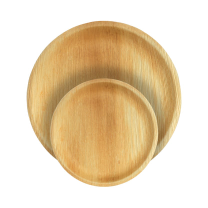 10" + 7" Round Palm Leaf Plates Set - Tia Leaf